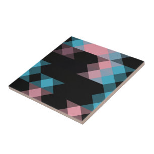 rosa blau und schwarze geometrische fliese