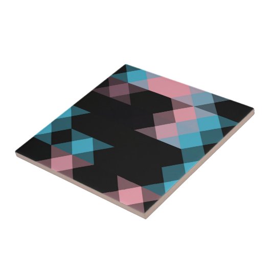 rosa blau und schwarze geometrische fliese (Seite)