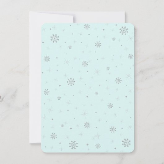 Rosa, Blau und Silver Winter Wunderland Vielen Dan Mitteilungskarte (Rückseite)