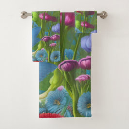 Rosa, blau und weiß badhandtuch set