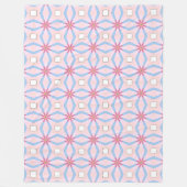 Rosa, blau und weiß geometrisch gemustert  fleecedecke (Vorderseite)
