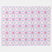 Rosa, blau und weiß geometrisch gemustert  fleecedecke (Vorderseite (Horizontal))