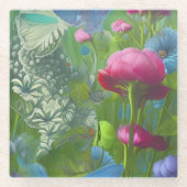 Rosa, blau und weiß glasuntersetzer (Vorderseite)