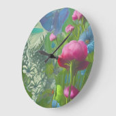 Rosa, blau und weiß große wanduhr (Winkel)