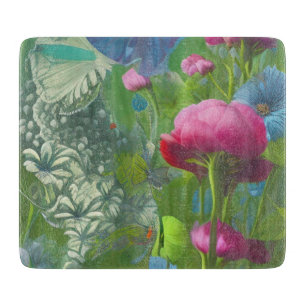 Rosa, blau und weiß schneidebrett