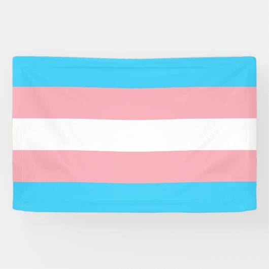 Rosa, Blau und Weiß-Transgender-Flag Banner (Horizontal)