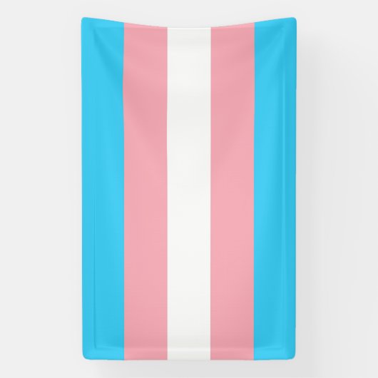 Rosa, Blau und Weiß-Transgender-Flag Banner (Vertikal)