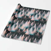 Rosa Blau und weiße Goldbäume Moderne Weihnachten Geschenkpapier (Ungerollt)