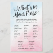 Rosa/blau Was ist in Ihrer Geldbörse, Spielkarte a Flyer (Vorne)