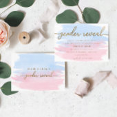 Rosa & Blau Wasserfarben Gold-Gender-Enthüllung la Einladung
