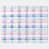 Rosa Blau Weiß Kariert Gestreift Fleecedecke (Vorderseite (Horizontal))