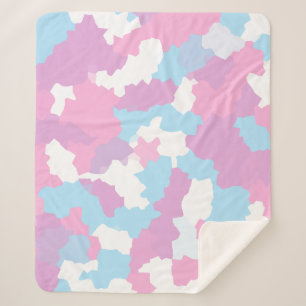 Rosa Blau Weiße Camo Abstract Sherpadecke