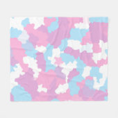 Rosa Blau Weiße Camouflage Abstrakt Fleecedecke (Vorderseite (Horizontal))