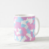 Rosa Blau Weiße Camouflage Abstrakt Kaffeetasse (VorderseiteRechts)