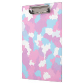 Rosa Blau Weiße Camouflage Abstrakt Klemmbrett (Links)
