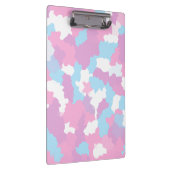 Rosa Blau Weiße Camouflage Abstrakt Klemmbrett (Rechts)