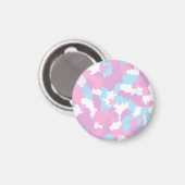 Rosa Blau Weiße Camouflage Abstrakt Magnet (Vorderseite/Rückseite)