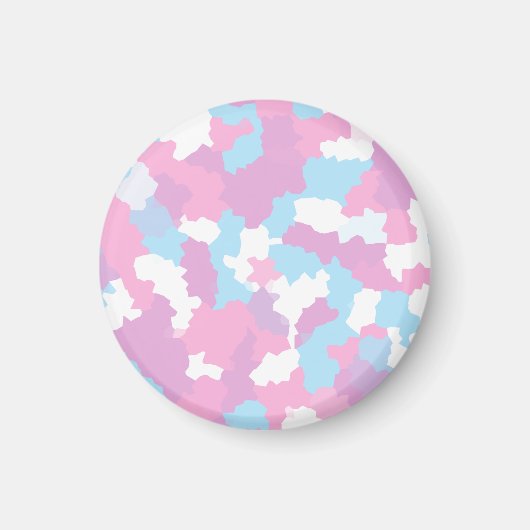 Rosa Blau Weiße Camouflage Abstrakt Magnet (Vorne)