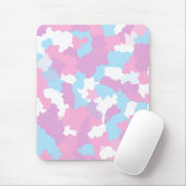Rosa Blau Weiße Camouflage Abstrakt Mousepad (Mit Mouse)