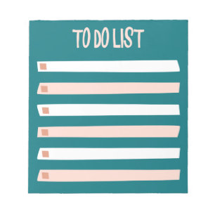 Rosa Blau Weiße Einfache To-Do-Checkliste Notizblock