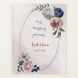 rosa blau weiße florale Grüne Hochzeit Planer