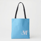 Rosa & Blau - Weißpolka Dot Monogramm 2 Tasche (Vorderseite)
