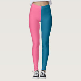 Rosa Blau, zwei Farbton gespalten Leggings