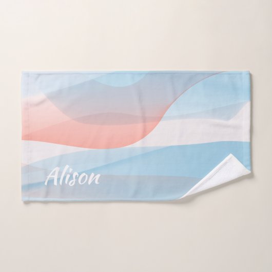 Rosa blaue abstrakte Bezeichnung Badhandtuch Set (Handtuch)