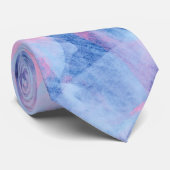 Rosa blaue Abstrakte Pinselstriche Krawatte (Gerollt)