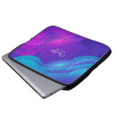 Rosa blaue Abstrakte Waves mit Individuelle Name Laptopschutzhülle (Vorne Knopf)