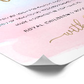 Rosa blaue Aquarellfarbe Gold anstelle von Favorit Poster (Ecke)