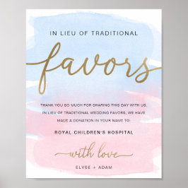 Rosa blaue Aquarellfarbe Gold anstelle von Favorit Poster