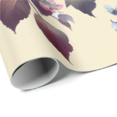 Rosa blaue Aquarellfarben Abstrakte Blume Gold Geschenkpapier (Rolleneckpunkt)