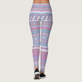Rosa/blaue Azteken Leggings (Rückseite)