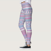 Rosa/blaue Azteken Leggings (Links)