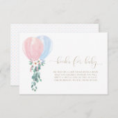 Rosa blaue Balloons Bücher für Babyanfrage Einladung (Vorne/Hinten)
