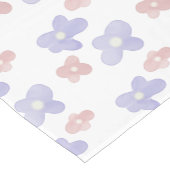 Rosa blaue Blumen auf Weiß Kurzer Tischläufer (Ecke)