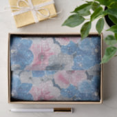 Rosa blaue Blumen funkeln Seidenpapier (Geschenk)