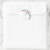 Rosa blaue Blumenhochzeit Runder Aufkleber (Tasche)