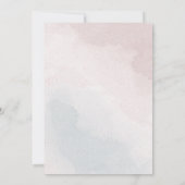 Rosa blaue Blumenkarte Einladung (Rückseite)