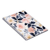 Rosa Blaue Chic Blumen Notizblock (Rechte Seite)