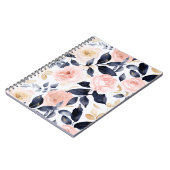 Rosa Blaue Chic Blumen Notizblock (Linke Seite)