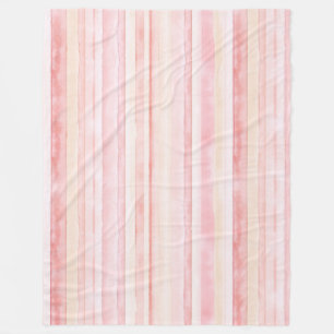 Rosa blaue Creme Streifen Fleecedecke