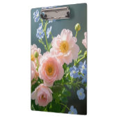 Rosa Blaue delikate Blume Klemmbrett (Links)