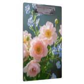 Rosa Blaue delikate Blume Klemmbrett (Rechts)