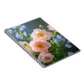 Rosa Blaue delikate Blume Notizblock (Rechte Seite)