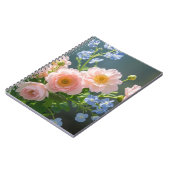Rosa Blaue delikate Blume Notizblock (Linke Seite)