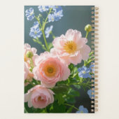 Rosa Blaue delikate Blume Planer (Rückseite)