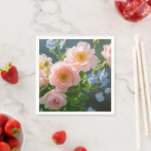 Rosa Blaue delikate Blume Serviette (Beispiel)
