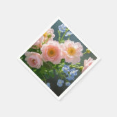 Rosa Blaue delikate Blume Serviette (Ecke)